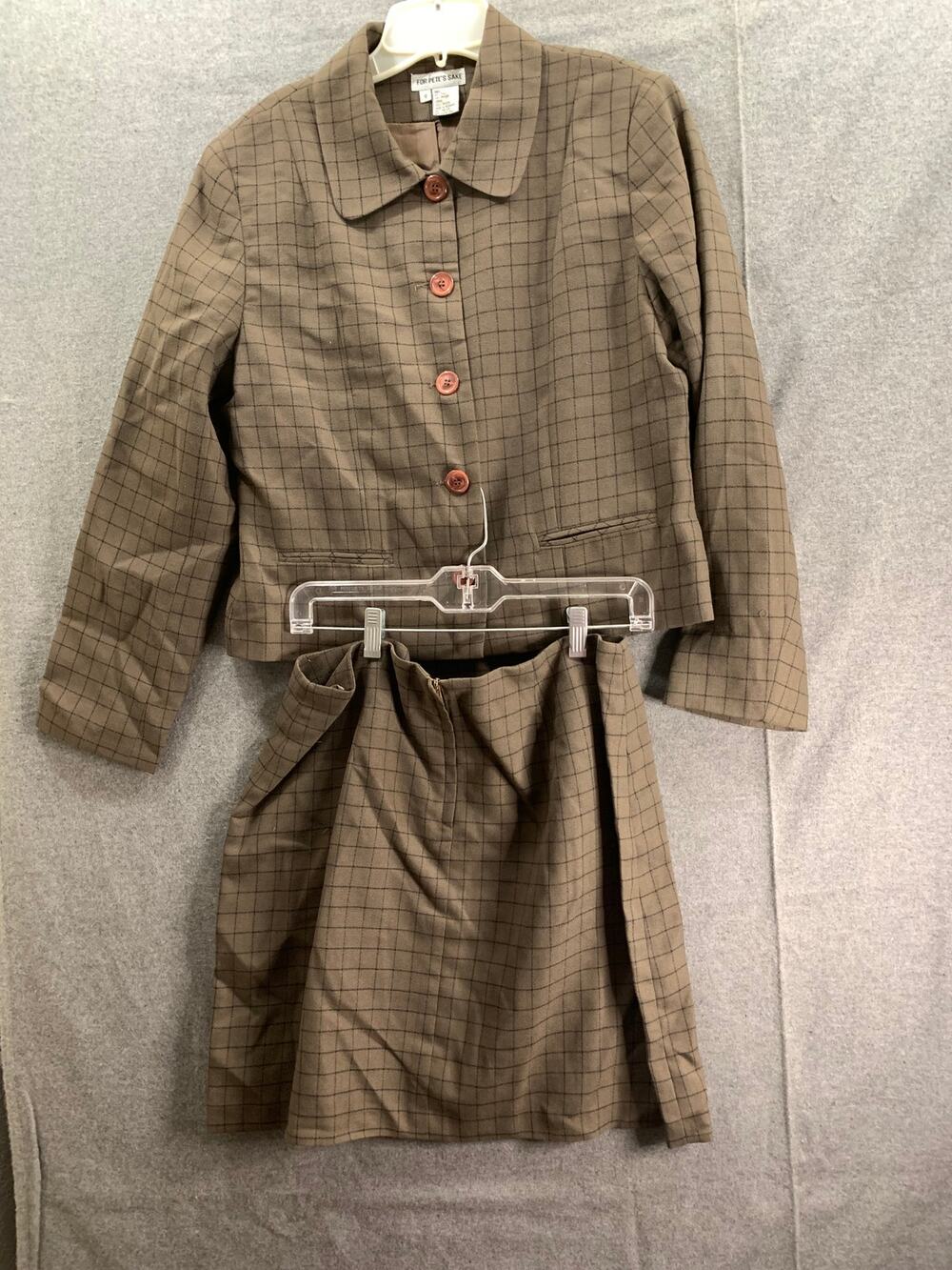 For Pete's Sake Suits Womens Size 14 Brown Formal Top Blazer and Skirt